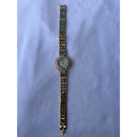 Vtg Gold Silver Tone Watch Collezio Quartz With Rhinestones. Made In Hong Kong. - Picture 7 of 16